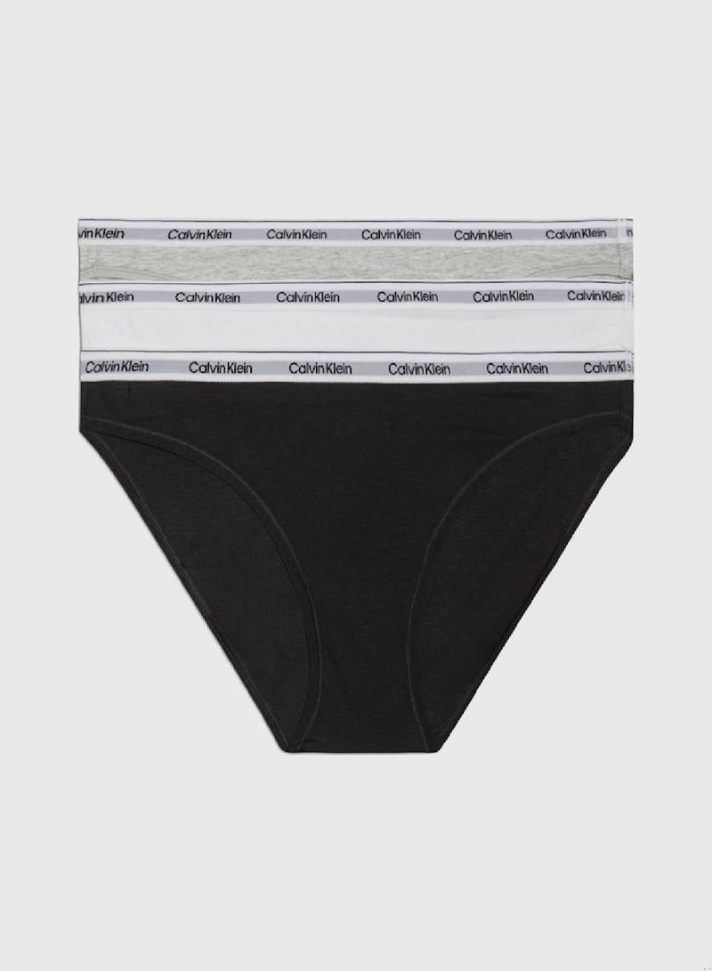 CALVIN KLEIN Women's 3 Pack Low Rise Bikini Briefs -  cotton stretch blend, Black - Image 5