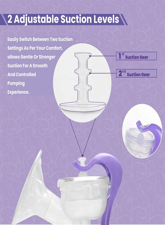ARDAKI Breast Pump for Feeding Mothers, 3 Level Suction Adjustment, Flexible Silicone Massage Cushion & Ergonomic Handle for Easy & Painless Breast Milk Expression, Manual Breast Pump, BPA Free - Image 3