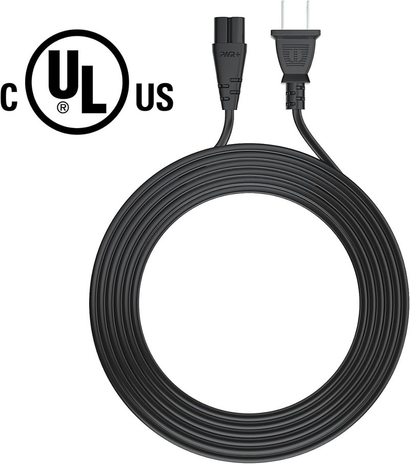PWR+ Tv Power Cord 12Ft Cable for Samsung LG TCL Sony: Apple Tv Insignia Sharp Toshiba JVC Hisense 4k 8k UHD Crystal Tizen Smart Roku Google Quantum Panasonic HDR LED QLED 2 Prong UL Listed - Image 4