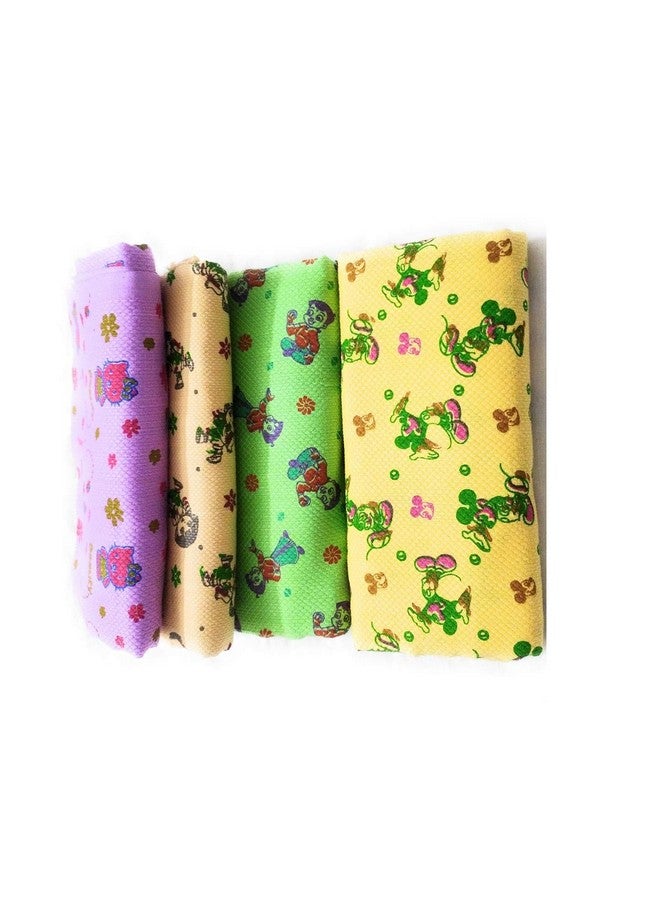 كوتون كليرز منشفة حمام قطنية مطبوعة برسوم كرتونية متعددة الألوان (مقاس 30×60، عبوة من 4 قطع_XA117 - Image 1