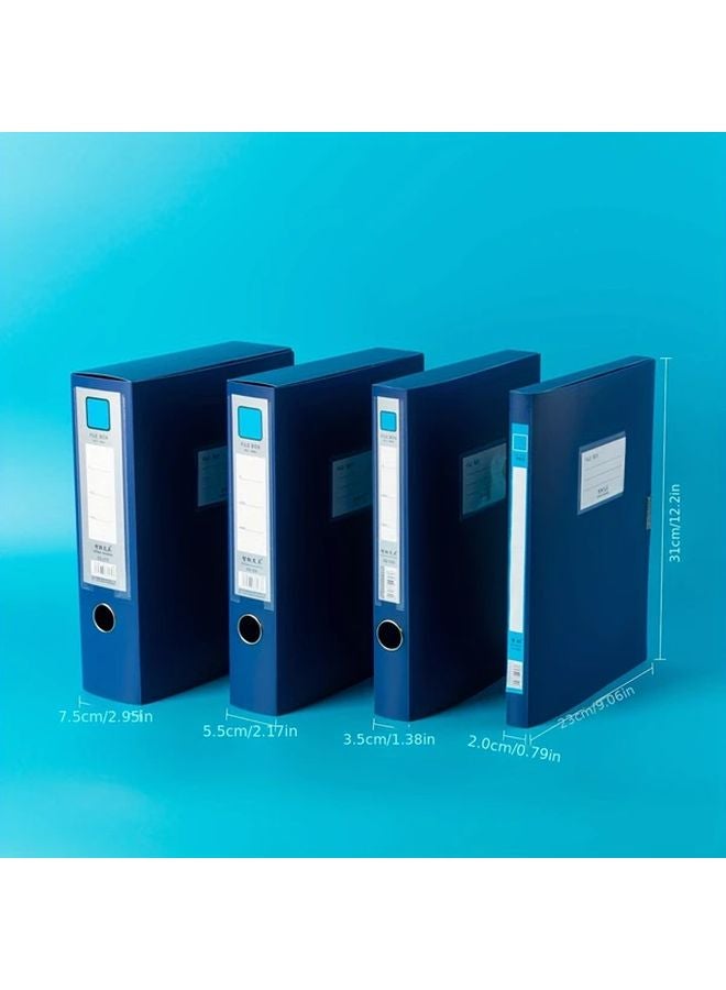 Blue 11 Pcs A4 Plastic File Folders with Metal Clasps 5 5cm Width Document Organizer - Image 2