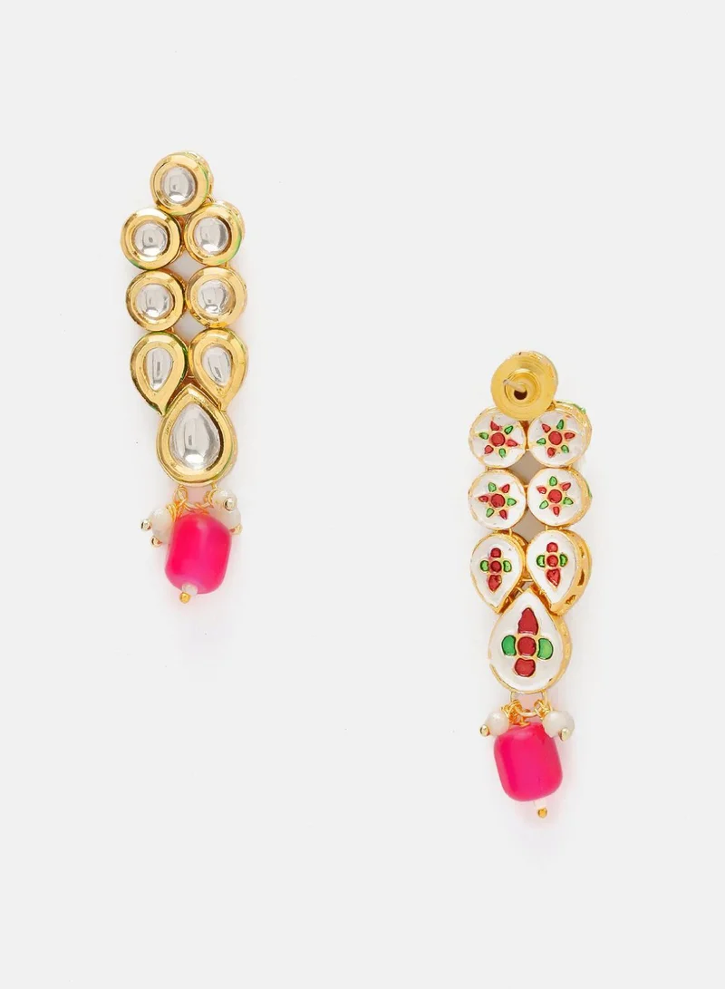 Priyaasi Kundan Stone Studded  Beaded Jewellery Set