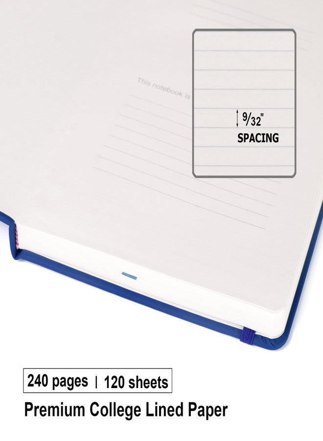 Comix 6 Pack Lined Journal Notebooks, 240 Pages, 5.4 x 8.3 inch, Navy Blue, Medium Hardcover Executive Notebooks, Classic College Ruled Notebooks for Writing - Image 3