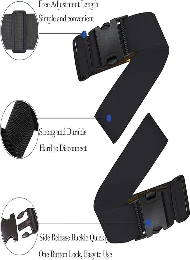 BASRI Luggage Belts for Travelling Bags and Trolleys, 2 inch Wide, Assorted Colours (Black, 2 Pack) - Image 4