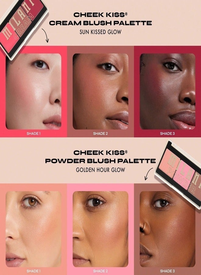 Milani Cheek Kiss Powder Blush Palette – 120 Golden Hour Glow | Lightweight, Blendable, Buildable, Matte & Shimmer Finishes - Image 2