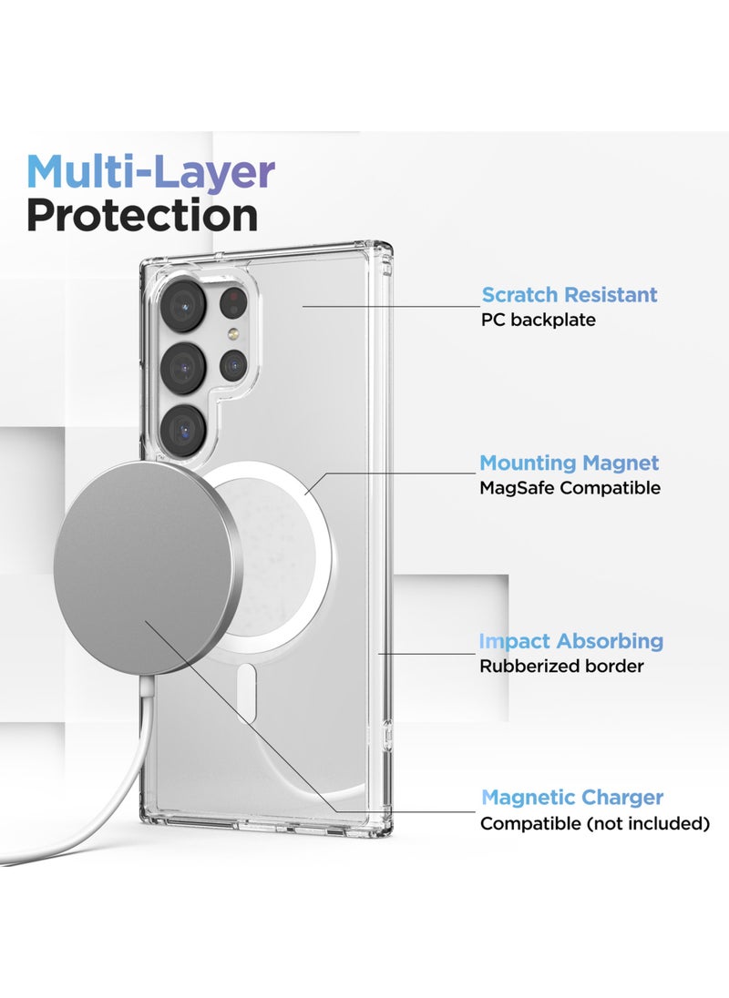 Generic - Samsung Galaxy S24 Ultra MagSafe Silicone Case Clear- High Quality Strong Magnet, Wireless Charging Compatible, Shockproof Protection, Ultra Slim Anti-Scratch Magnetic Cover for Samsung Galaxy S24 Ultra - Image 1
