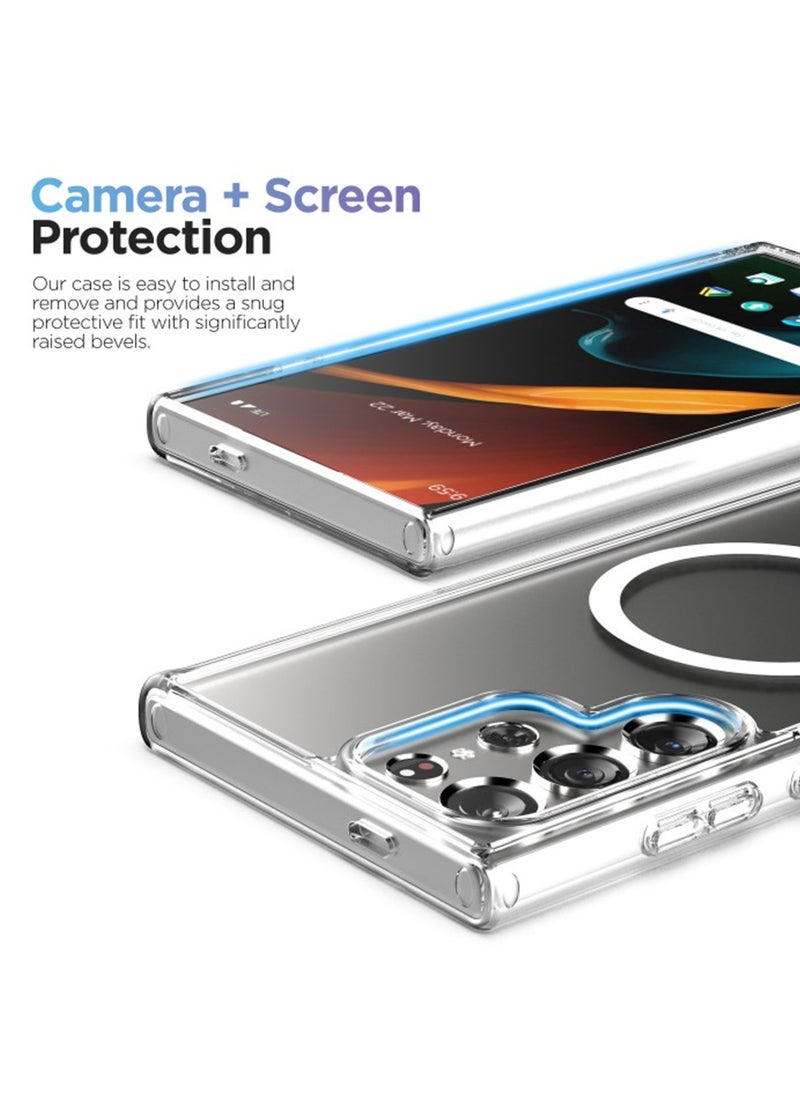 Generic - Samsung Galaxy S24 Ultra MagSafe Silicone Case Clear- High Quality Strong Magnet, Wireless Charging Compatible, Shockproof Protection, Ultra Slim Anti-Scratch Magnetic Cover for Samsung Galaxy S24 Ultra - Image 1