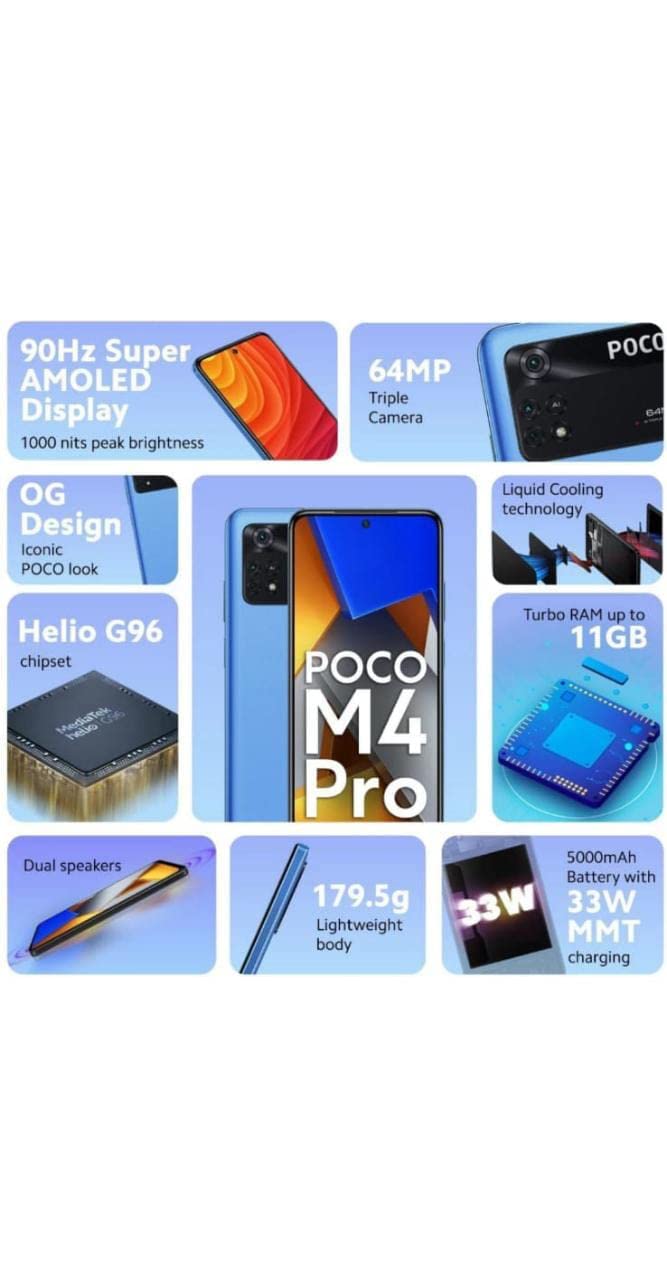 POCO M4 Pro (128 GB) (8 GB RAM) (Cool Blue) - Image 3