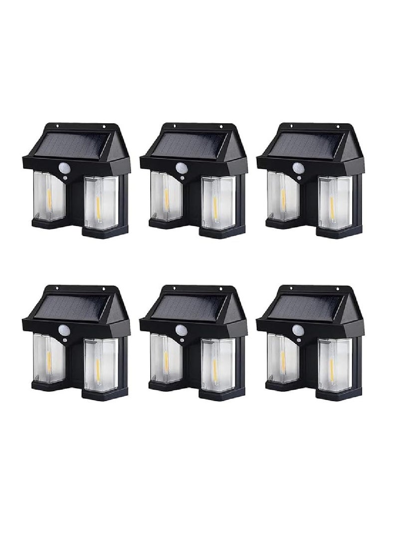 Yuwell Pack Of 6 Pcs Solar Outdoor Light Solar Motion Sensor Security Lights With 3 Lighting Modes Wireless Solar Wall Lights Waterproof Solar Powered Bulb Lights For Garden Home And Garage Use Black  - Image 1