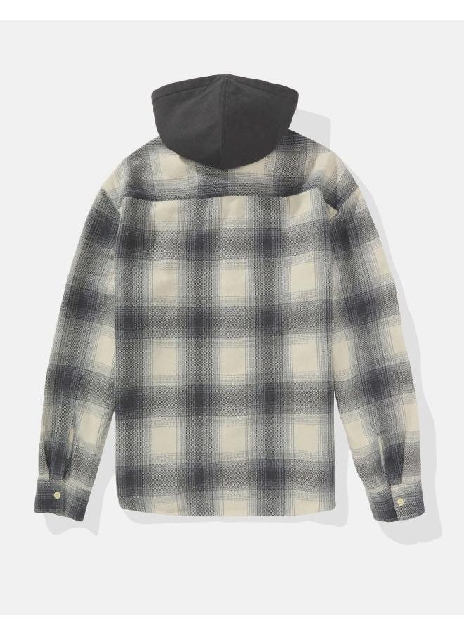 American Eagle AE Super Soft Hooded Flannel  - Image 4