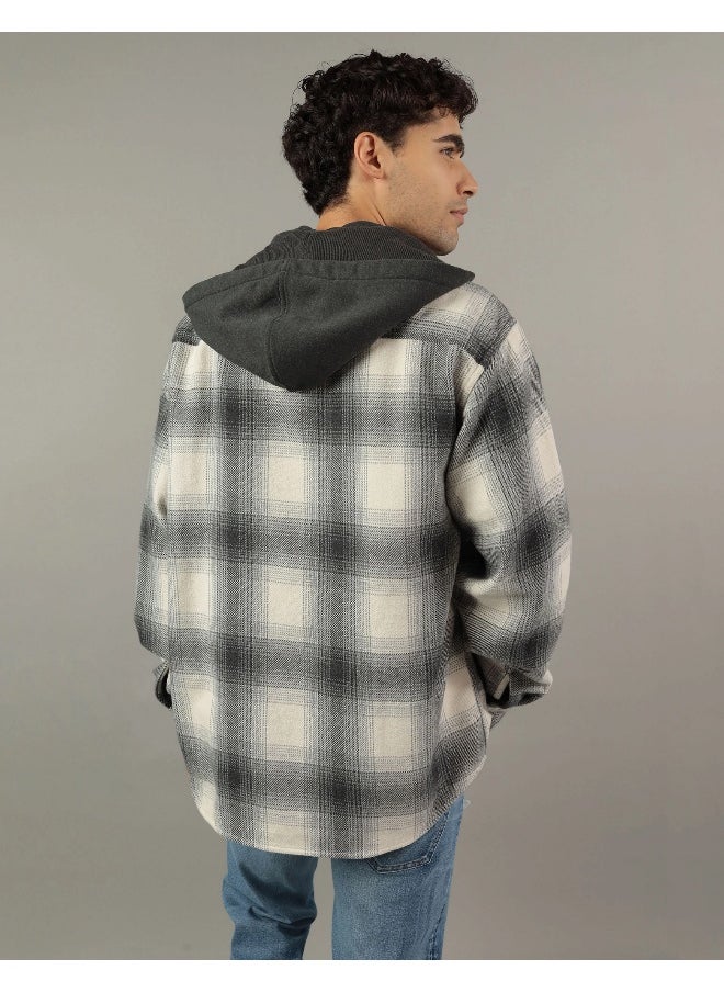 American Eagle - AE Super Soft Hooded Flannel - Image 1