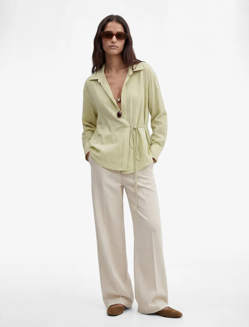 كوتون Wrap Shirt