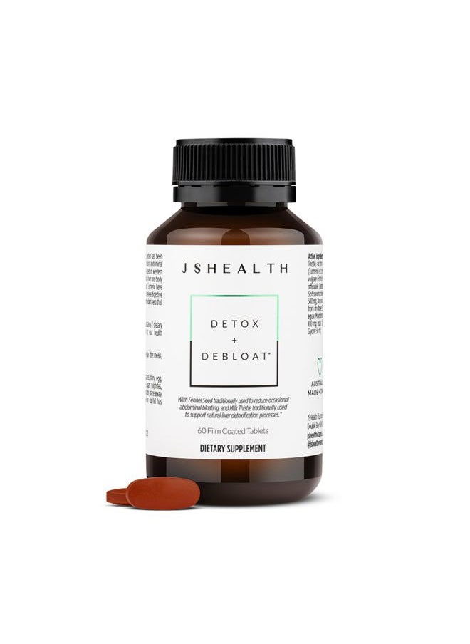 JSHealth - Vitamins Detox and Debloat Liver Health Formula | Liver Detox Pills | Debloating Formula with Milk Thistle, Turmeric, Fennel | Liver Cleanse Supplement (60 Tablets) - Image 1