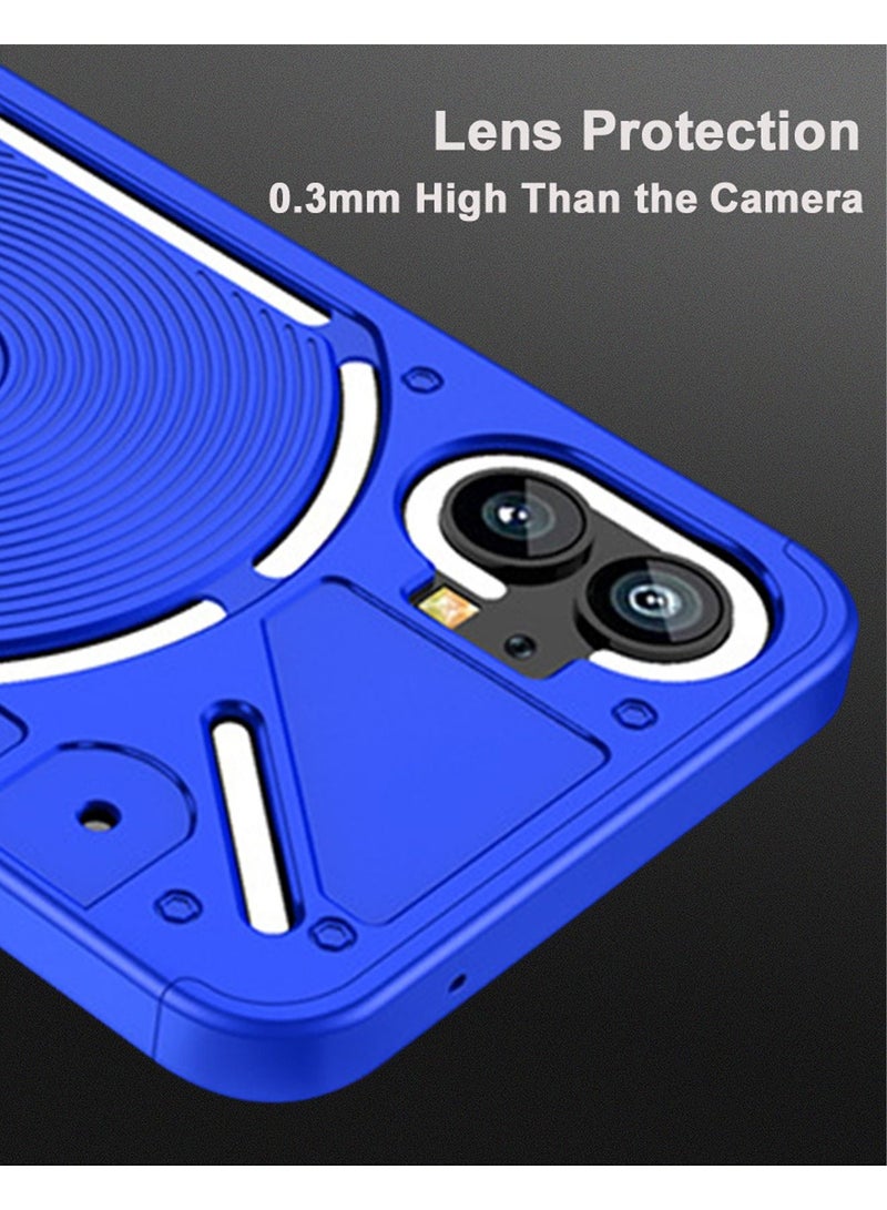 Nothing Phone 1 Case Cover Ultra-Slim PC Anti-Scratch Shockproof Protective Scratch Resistance Back Cover Accessories Protection Compatible with Nothing Phone 1 [3 in 1] - Blue - Image 3