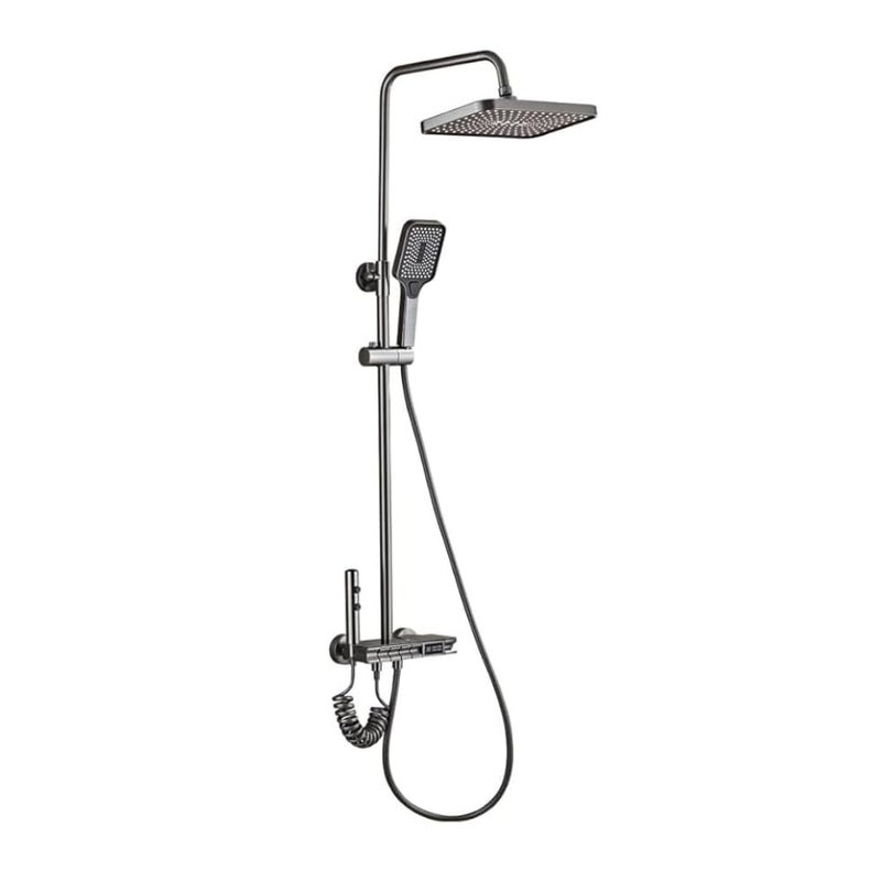 ZAP Elixir Series 7324 Thermostatic Shower Panel WallMount Shower Set with 4 Function Thermostatic Mixer Hot Cold Water Shower System Hand Shower Overhead Shower Health Faucet PVD Black - Image 1