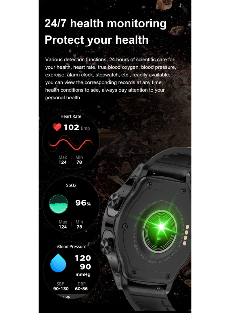 GT 66 Smart Watch TWS Bluetooth Headset 2 In1 Multi Sport Mode Heart Rate Sleep Monitoring Steel Black  - Image 4
