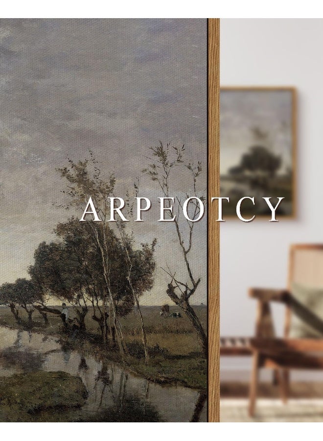 Home Trove Arpeotcy Framed Canvas Wall Art, 12-12 Inch, Natural Scenery Vintage Square Wall Decor For Living Room, Vintage Painting For Bedroom, Framed Art Prints, For Office  - Image 5