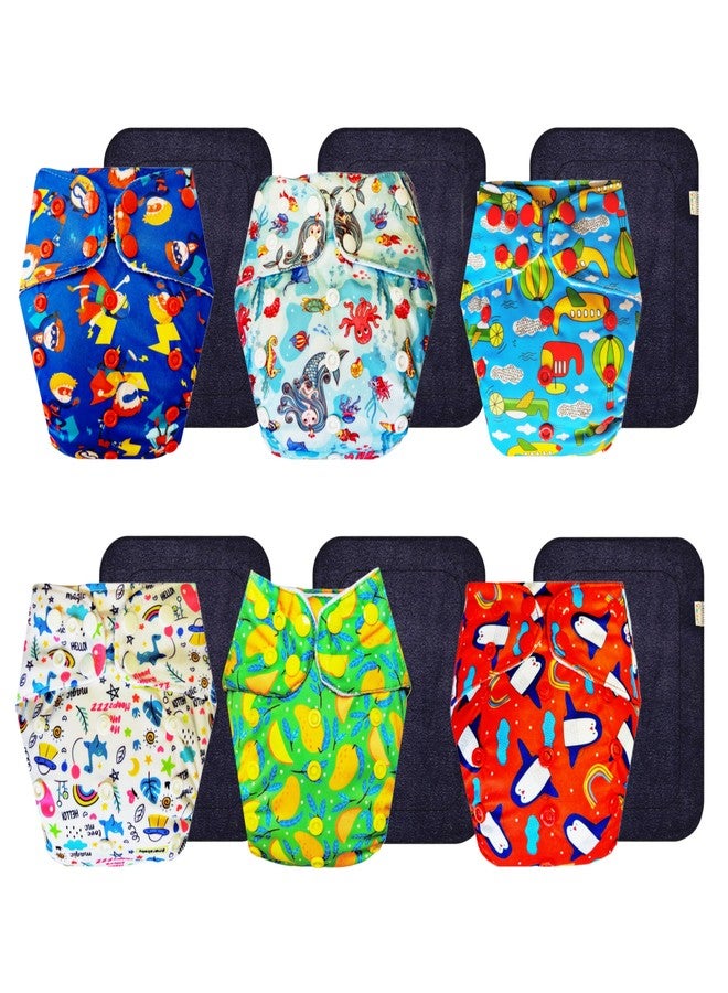 حفاضات دمبلدو القماشية الممتازة مع حشوة سوداء (عبوة من 6 قطع) | ملائمة ومريحة | تسمح بمرور الهواء | مناسبة للسفر | مصممة من قبل الأمهات | من 3 أشهر إلى 3 سنوات | للجنسين - Image 1