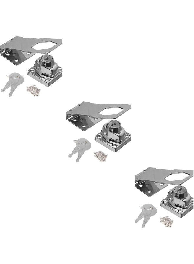 NJM Keyed Clasp Hasp Staple Door Lock 4 Inch Heavy Quality- 3 Pcs - Image 1