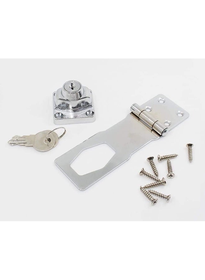 NJM Keyed Clasp Hasp Staple Door Lock 4 Inch Heavy Quality- 3 Pcs - Image 4