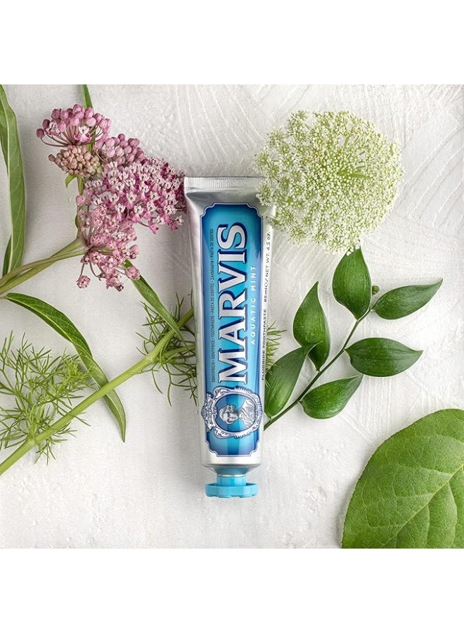 مارفيس معجون أسنان مارفيس بنكهة النعناع المائي، 3 × 85 مل. معجون أسنان عطري فريد يعزز صحة اللثة وانتعاشًا يدوم طويلًا، بنكهة النعناع المائي. - Image 5