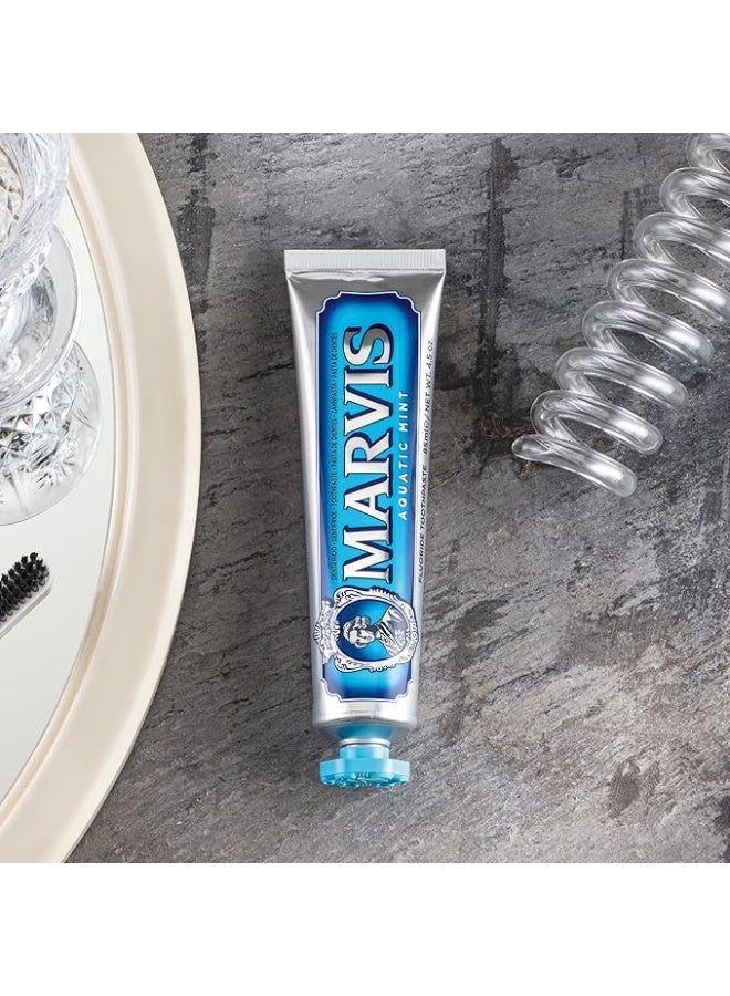 مارفيس معجون أسنان مارفيس بنكهة النعناع المائي، 3 × 85 مل. معجون أسنان عطري فريد يعزز صحة اللثة وانتعاشًا يدوم طويلًا، بنكهة النعناع المائي. - Image 3