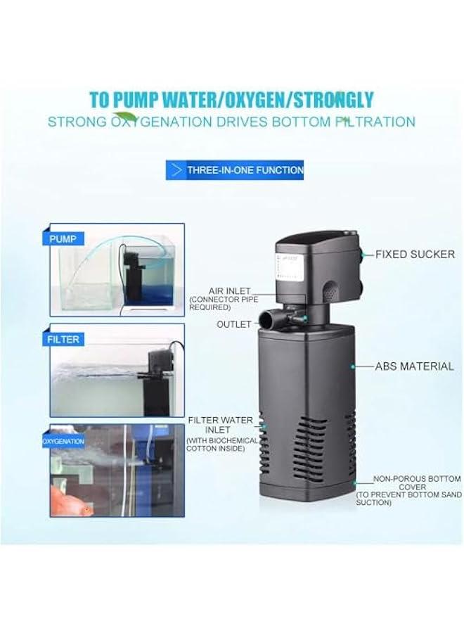 HOOKOR Aquarium Internal Filter for 15-40 Gallon Tanks, 8W Power Biochemical Sponge Fish Turtle Tank Filter, 160 GPH Submersible Aquarium Internal Filter Pump, for Fish, Turtle Tank, Pondr - Image 3