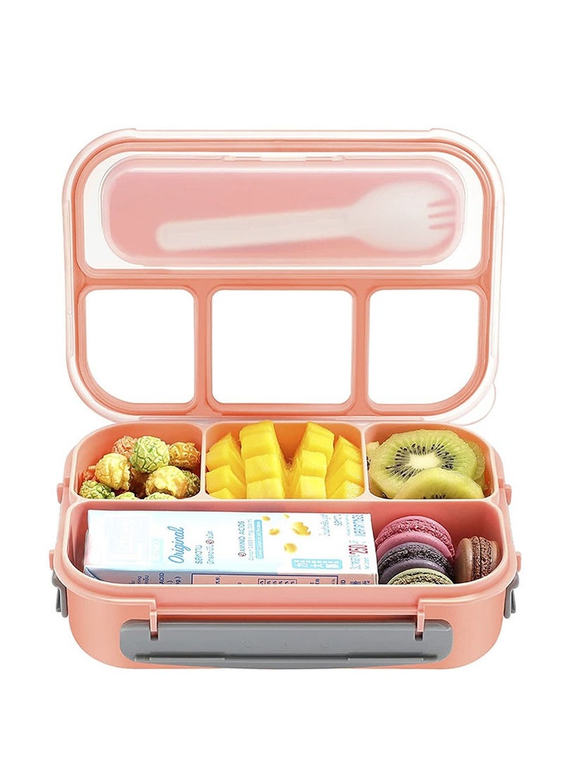 LA' PRECIOUS - Lunch Box for Adults and Kids 4 Compartment Lunch Box with Fork - Durable Perfect Size - Leak-Proof - Reusable - BPA Free and Freezer Safe Food Containers - Image 1