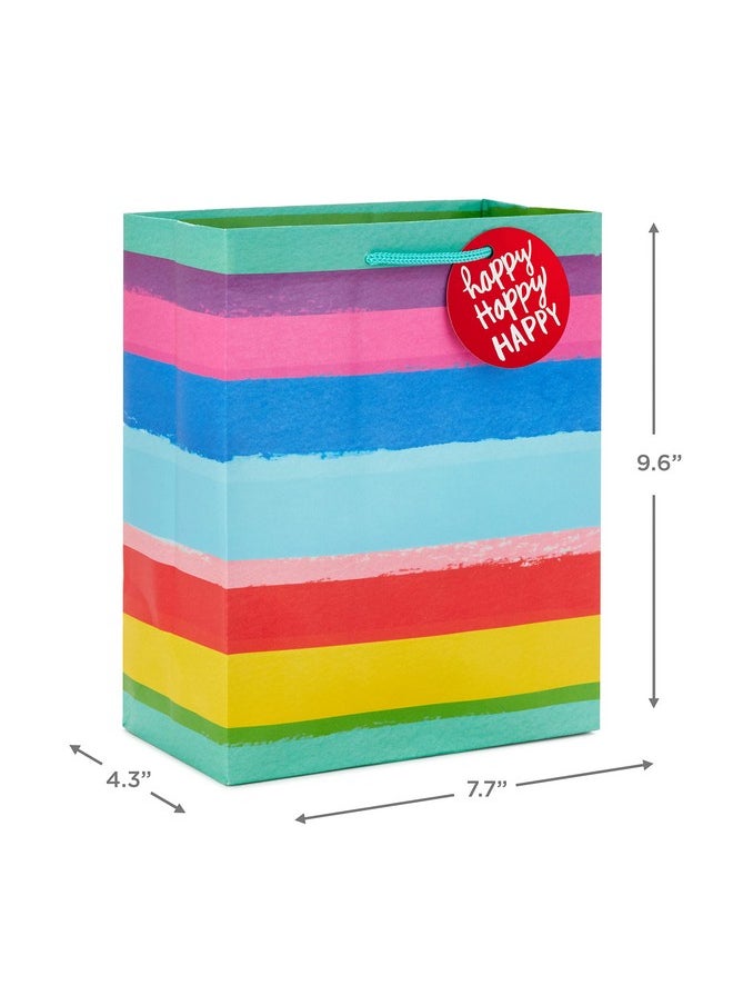 Hallmark Hallmark Assorted Birthday Gift Bags (8 Bags: 4 Medium 9", 4 Large 13") Birthday Cake, Stripes, Balloons, Solids in Red, Yellow, Blue  - Image 3