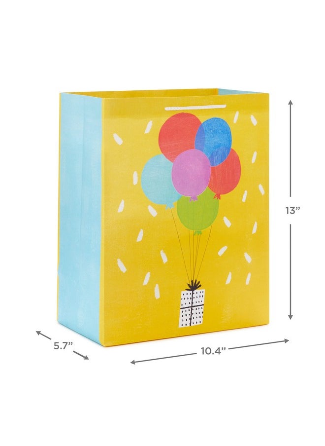 Hallmark Hallmark Assorted Birthday Gift Bags (8 Bags: 4 Medium 9", 4 Large 13") Birthday Cake, Stripes, Balloons, Solids in Red, Yellow, Blue  - Image 4