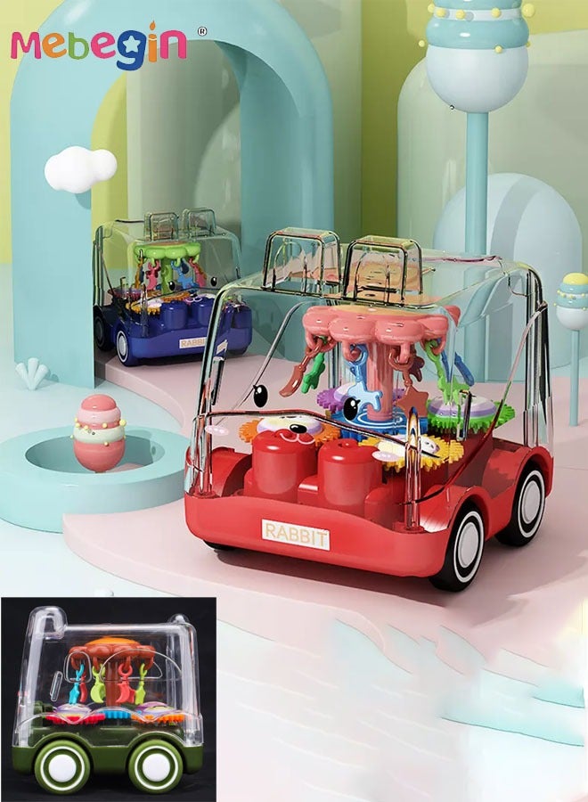 MEBEGIN 4PCS Mini Pull Back Cars Set for Toddlers, Pull Back Gear Toys Car, Transparent Toy Car with Visible Colored Moving Gears, Adorable Animal Toy Cars with Premium and Child-Friendly Design, Ideal Gift for Toddlers - Image 4