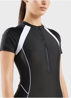 FRWD Zip Up Detail Colorblock Swimsuit  - Image 3