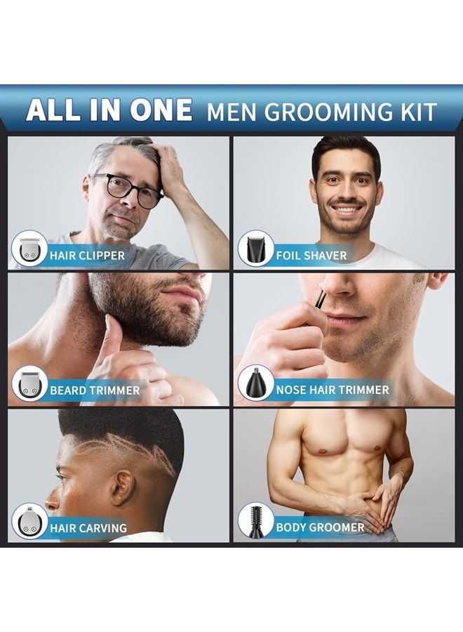 UFREE مقص لحية للرجال، ماكينة حلاقة كهربائية مقاومة للماء، مجموعة العناية باللحية، مقص شعر الشارب، مقص شعر الأنف، ماكينة حلاقة الجسم، ماكينة حلاقة لاسلكية للرجال، هدايا للرجال والآباء - Image 2