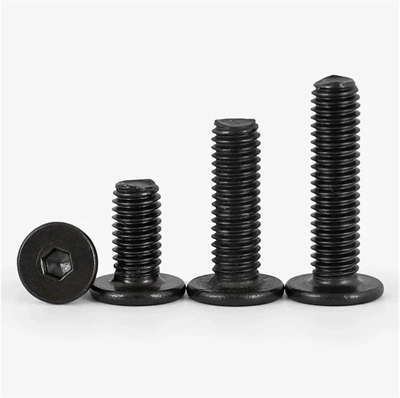 M1.4 .6 M2 .5 M3 M4 M5 M6 M8 M10 Black 304 Stainless Steel Allen Hexagon Hex Socket Screw Ultra Thin Flat Wafer Head(X14mm,M2 100pcs) - Image 5