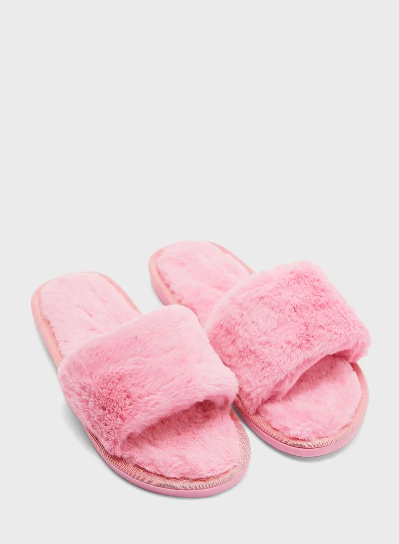 Ginger Furry House Slippers