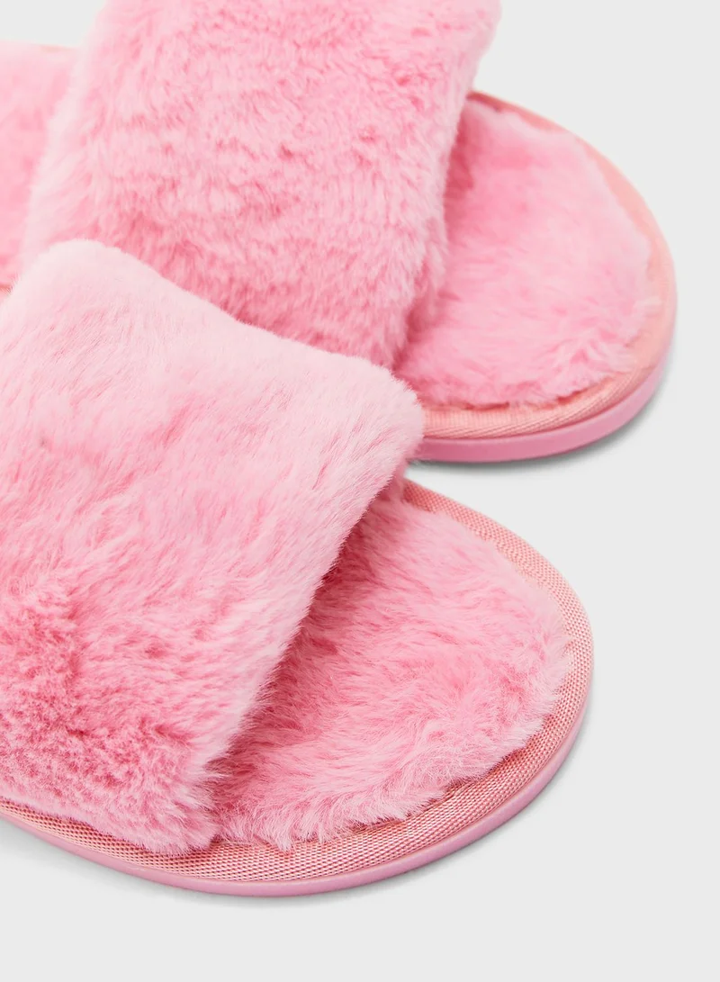 Ginger Furry House Slippers