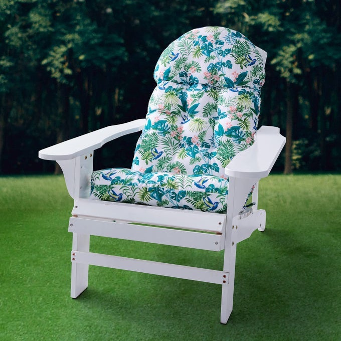 TROPICAL PRINT ADIRONDACK CHAIR CUSHIONS WEATHER RESISTANT PATIO CHAIR POLYESTER SEAT CUSHION TUFTED THICKEN OUTDOOR HIGH BACK ROCKING CHAIR PADS