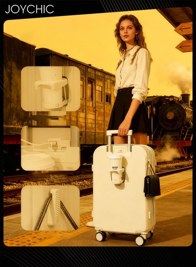 Joychic طقم حقائب سفر 3 قطع حقائب يد حقيبة سفر للأعمال سعة كبيرة حقائب مقاومة للماء مع حامل أكواب ومنفذ شحن USB - 14/20/24 بوصة - Image 2