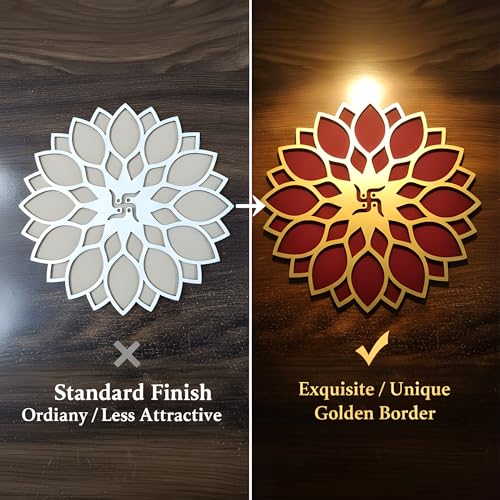 TOTA Rangoli Colour Stencils – 4X4 inch Each | Set of 6 MDF Rangoli Stencils for Door Entrance | Reusable 3D Readymade Rangoli Mats for Floor Diwali Decoration Home Navratri Pongal Onam Chhat Puja - Image 2