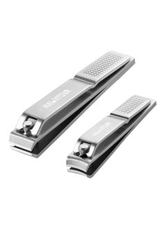 Nail Clippers Set, Ultra Sharp Sturdy Fingernail and Toenail Clipper Cutters with Visibly Tin Case, Silver