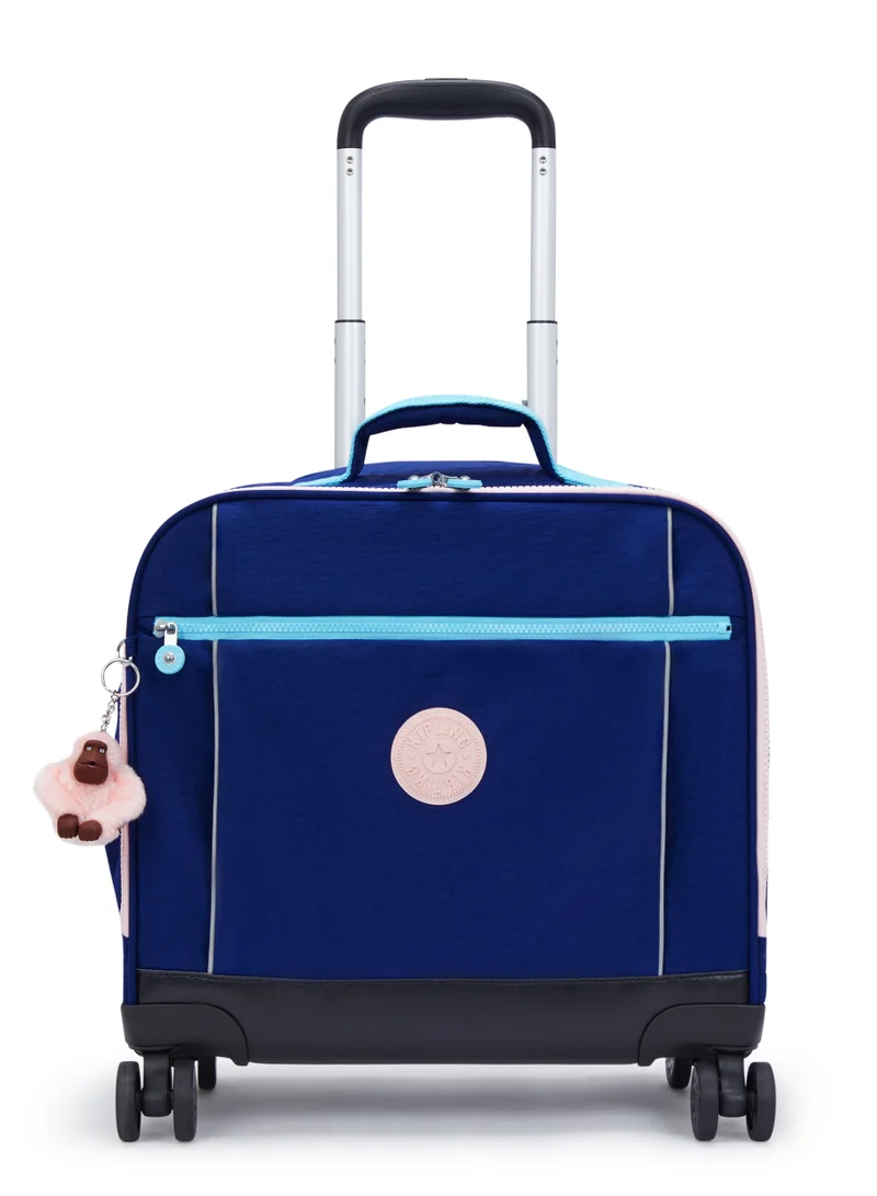 Kipling New Storia Kids' 4-Wheeled School Trolley Bag with 15.6 inch Laptop Compartment Solar Blue Navy