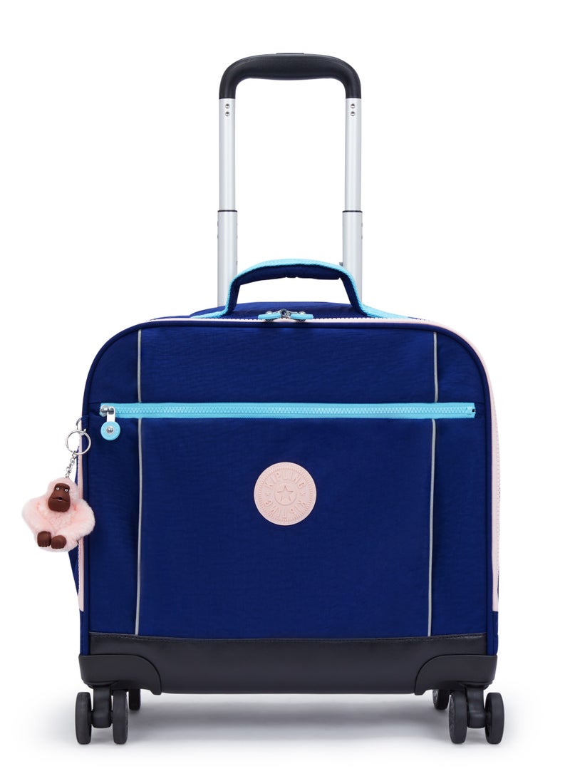 kipling Kipling New Storia Kids' 4-Wheeled School Trolley Bag with 15.6 inch Laptop Compartment Solar Blue Navy  - Image 1