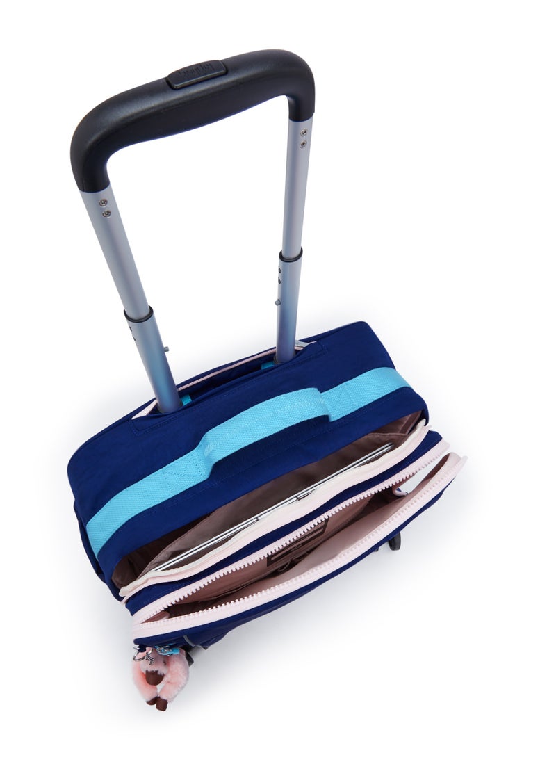 kipling Kipling New Storia Kids' 4-Wheeled School Trolley Bag with 15.6 inch Laptop Compartment Solar Blue Navy  - Image 3