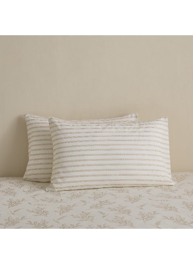 Home Box Cotton Pillowcase Set - Striped Design, 2 Pieces - Image 2
