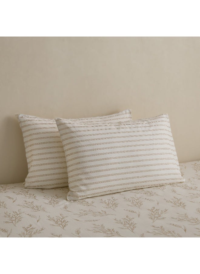 Home Box Cotton Pillowcase Set - Striped Design, 2 Pieces - Image 1