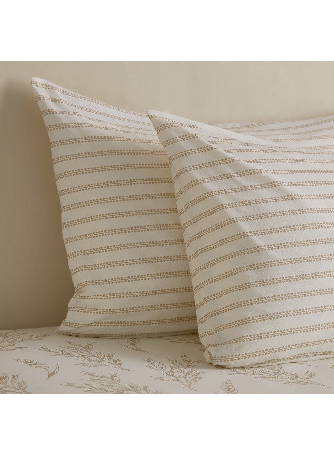 Home Box Cotton Pillowcase Set - Striped Design, 2 Pieces - Image 3