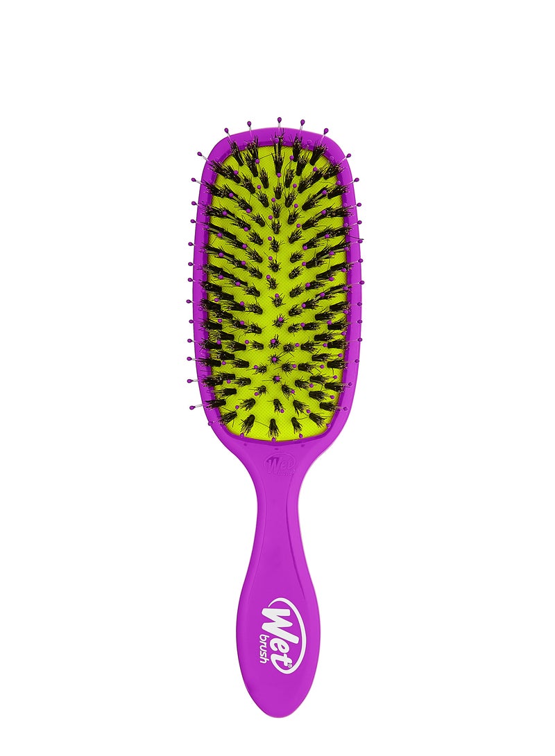 Wet Brush Shine Enhancer Hair Brush – Purple & Green | Natural Boar & IntelliFlex Bristles | Adds Shine, Reduces Frizz & Breakage | Detangling Brush for All Hair Types - Image 1
