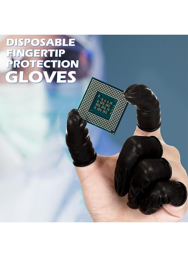 Depend Latex Finger Cots, 200 PCS Disposable Latex Finger Cots Protective Fingertips Gloves Black Finger Sleeves Finger Protectors Fingertip Bandages For Industrial Beauty And More  - Image 3