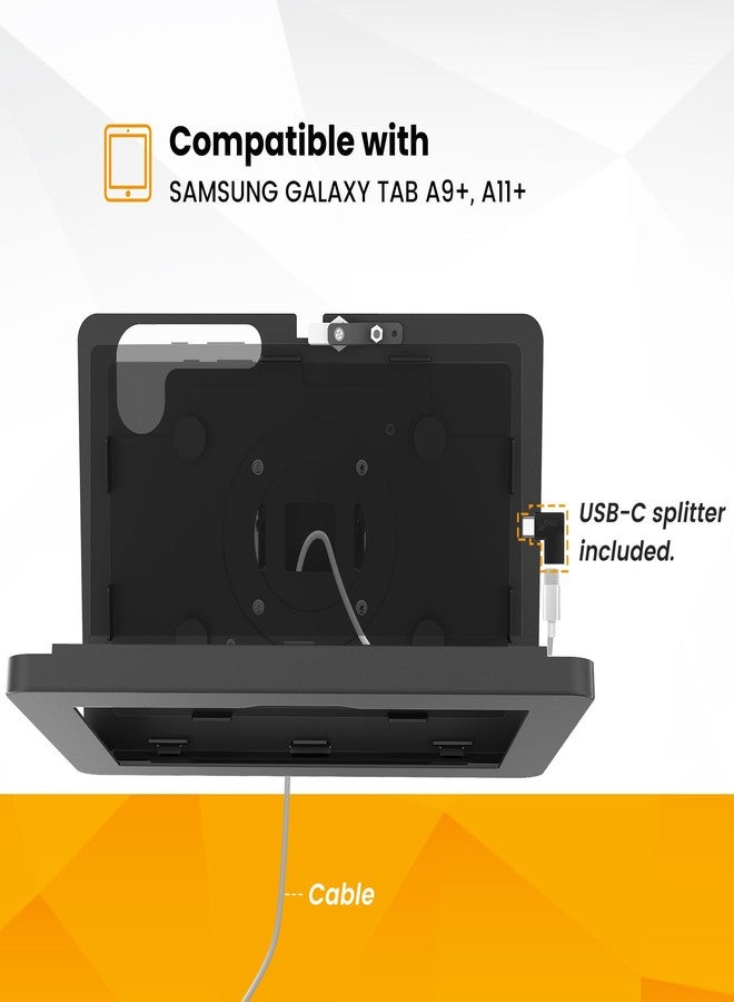 Beelta Tablet Wall Mount Compatible with Samsung Galaxy Tab A9+ with Lock, All Metal, Tiltable- BSW101BJ - Image 5