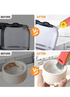 Bukela 3 in 1 Cup Lid Cleaning Brush, Multifunction Crevice Cleaning Brush, Home Kitchen Crevice Cleaning Tools Flowers Multicolor  - Image 5